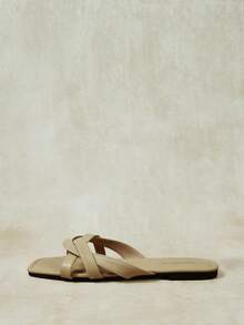 Styleloop Sandalias planas de verano con hebilla para mujer - Albaricoque - Ver 6