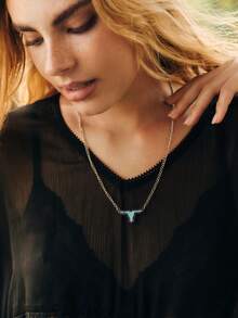 Nocturel 3pcs Set Turquoise Cow Pattern Necklace Set For Women - Multicolor - View 4