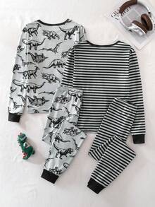 SHEIN 4PCS Tween Boys Pajamas - Multicolor - View 2