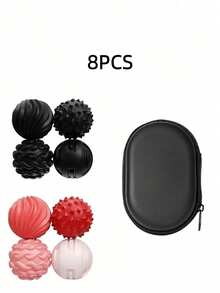 4/8 PCS Textured Magnetic Silicone Fidget Balls, Assorted Colors Black Green Pink Purple, Stress Relief Fidget Toys For Office, Classroom & All-Year Company Use - 8pcs - View 12