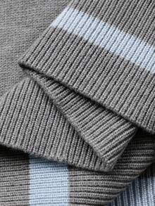 DAZY Women's Elegant Colorblock Pullover Sweater Fall - Grey - View 8