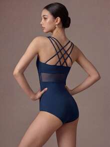Teen Girls Clothes Sleeveless Navy Blue Gymnastics Leotard, Suitable For School, Ballet, Back To School Dance Wedding Summer Lyrical Streetwear - Navy Blue - View 6