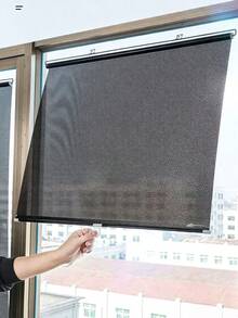 Retractable Balcony Sunshades For Windows, Household Sun-Proof And Heat-Insulating Blackout Roller Blinds For Windows And Bathrooms - black - View 9