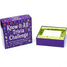 Know-It-All Trivia Challenge Funny General Knowledge Question Card Game, Multiplayer Family Party Icebreaker Trivia Game, Portable Travel Educational Tabletop Game For Adults Teens Gathering Gift - Multicolor - View 8