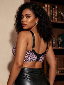 Bare Chapter 1 pieza Sujetador inalámbrico de talla grande con estampado de leopardo - Multicolor - Ver 2