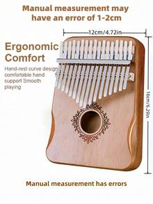 1PC 17 Key Ergonomic Kalimba Thumb Piano Mahogany Mineral Steel Material Easy Learn Play Mbira With Engraved Notes Tuning Hammer For Beginner Professional Perfect Gift Home Office Decor - Multicolor - View 2
