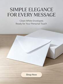 100/50/10pcs White Woodgrain Letter Window Envelopes, DIY Craft Gift Packaging Bags, Wedding Invitation Card Covers, Cash Envelopes, Stationery, Office Envelopes, Wedding Envelopes - White - View 6