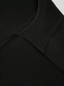 Sweetra Plus Size Satin Sexy Elegant Halter Neck Backless Top And Lace Patchwork Mini Bodycon Skirt 2 Pieces Set Halloween Cocktail Black - Black - View 13