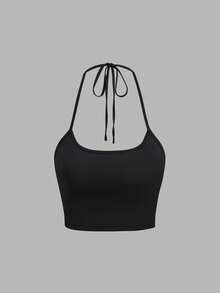 Sweetra Tank Top Transparan Bergaris dengan Bahu Asimetris dan Potongan Belakang Asimetris untuk Wanita, Gaya Liburan Musim Panas - Hitam dan Putih - View 4