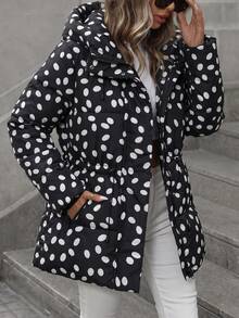 Aveloria Modichic Fashionable Casual Adjustable Waist Quilted Hooded Padded Coat Winter - Multicolor - View 5