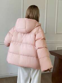 DAZY Women's Winter Casual Versatile Hooded Jacket - Pink - View 2