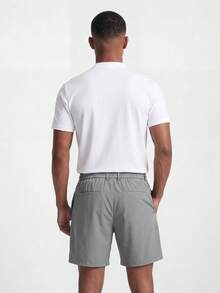 TekDrob WaterProof Tailored Shorts With Regular Fit And Back Elastic Waistband - Grey - View 4
