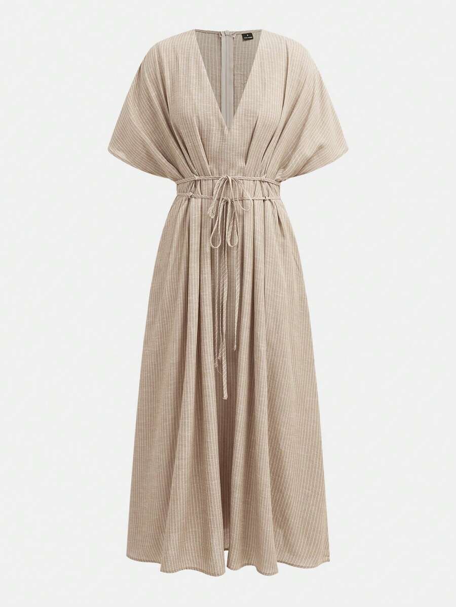 MAIJA Beach Cutout Side Split Flowy Printed Maxi Dress - Brown - View 1