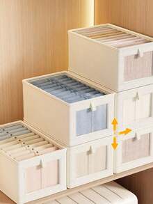1pc Oxford Fabric Miscellaneous Clothing Storage Box, Dust-Proof Home Clothing Storage Box With Lid, Large Capacity Organizer Box. Suitable For Closet Storage, Storage And Organization. Convenient And Practical. - Multicolor - View 5
