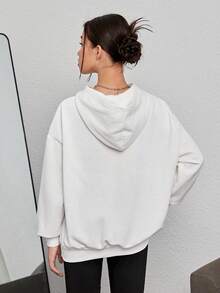 Teen Girl Slogan Graphic Sweatshirt - White - View 2