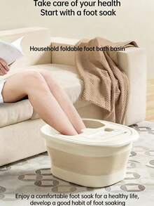 1PC Portable Foldable Deep Tub Foot Soak Basin With Massage Roller Balls Heat Retaining Lightweight Space Saving For Home Travel Fatigue Relief Revitalize Gift For Mom Mother Day - Multicolor - View 2