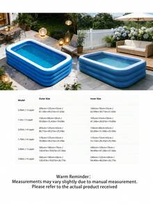 1PC Luxury Foldable Portable Multi-Layer Inflatable Swimming Pool, Suitable For Adults And Families - Durable Thickened PVC Material, Great For Water Entertainment In Garden, Backyard Or Rooftop - Inflatable swimming pool - View 2