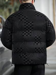 Norleigh Men's Winter Fashion Checkerboard Jacket - Black - View 4