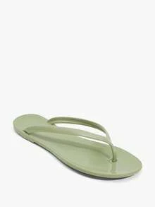 Grefit Candy-Colored Jelly Glue Flip-Flops, Soft Bottom Easy To Rinse, Pool Festivals/Beach Parties/Vacations, Suitable For Both Indoor And Outdoor - Tender green - View 2