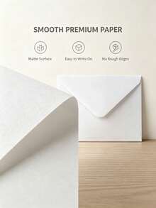 100/50/10pcs White Woodgrain Letter Window Envelopes, DIY Craft Gift Packaging Bags, Wedding Invitation Card Covers, Cash Envelopes, Stationery, Office Envelopes, Wedding Envelopes - White - View 2
