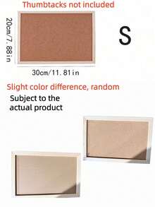1PC Cork Bulletin Board Oak Wood Frame Pin Board For Office Home Decoration Message Vision Board Back To School Room Decor Supplies - Beige - View 8