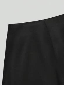 Sweetra Plus Size Satin Sexy Elegant Halter Neck Backless Top And Lace Patchwork Mini Bodycon Skirt 2 Pieces Set Halloween Cocktail Black - Black - View 16
