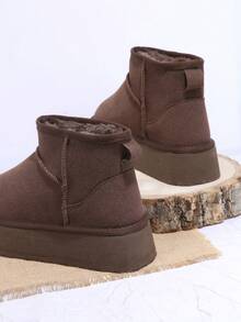 SHUZIA Botines de tobillo con efecto gamuza, sin cordones, con vibra de vacaciones para zapatos de verano, zapatos de primavera, vacaciones de primavera, Pascua y Navidad - Marrón - Ver 4