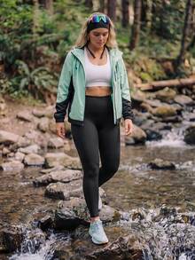 In My Nature Women's Plus Size Outdoor Sports Leggings - Black - View 8