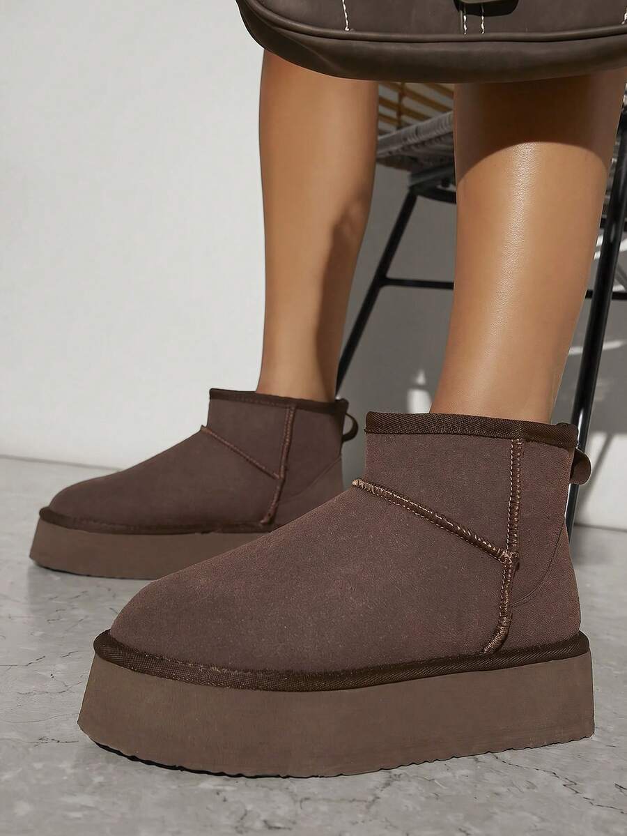 SHUZIA Botines de tobillo con efecto gamuza, sin cordones, con vibra de vacaciones para zapatos de verano, zapatos de primavera, vacaciones de primavera, Pascua y Navidad - Marrón - Ver 1