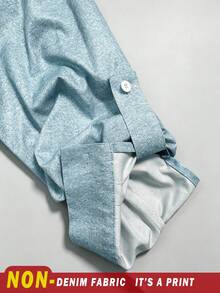 Selamara Women's Y2K Fall Floral Pearl Denim Effect Shirt, Suitable For Everyday Wear And All Seasons. - Multicolor - View 3