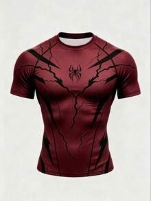 Gym Rark Men's Spider Print Short Sleeve Slim Fit Sports T-Shirt - Black - View 6