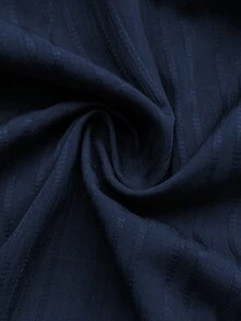 EMERY ROSE Plus Size Solid Color Casual Two-Piece Outfit - Navy Blue - View 6