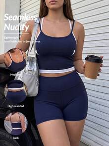 Gameset SHEIN Sport Women's Plus Size Contrast Trim Sports Camisole - Multicolor - View 1