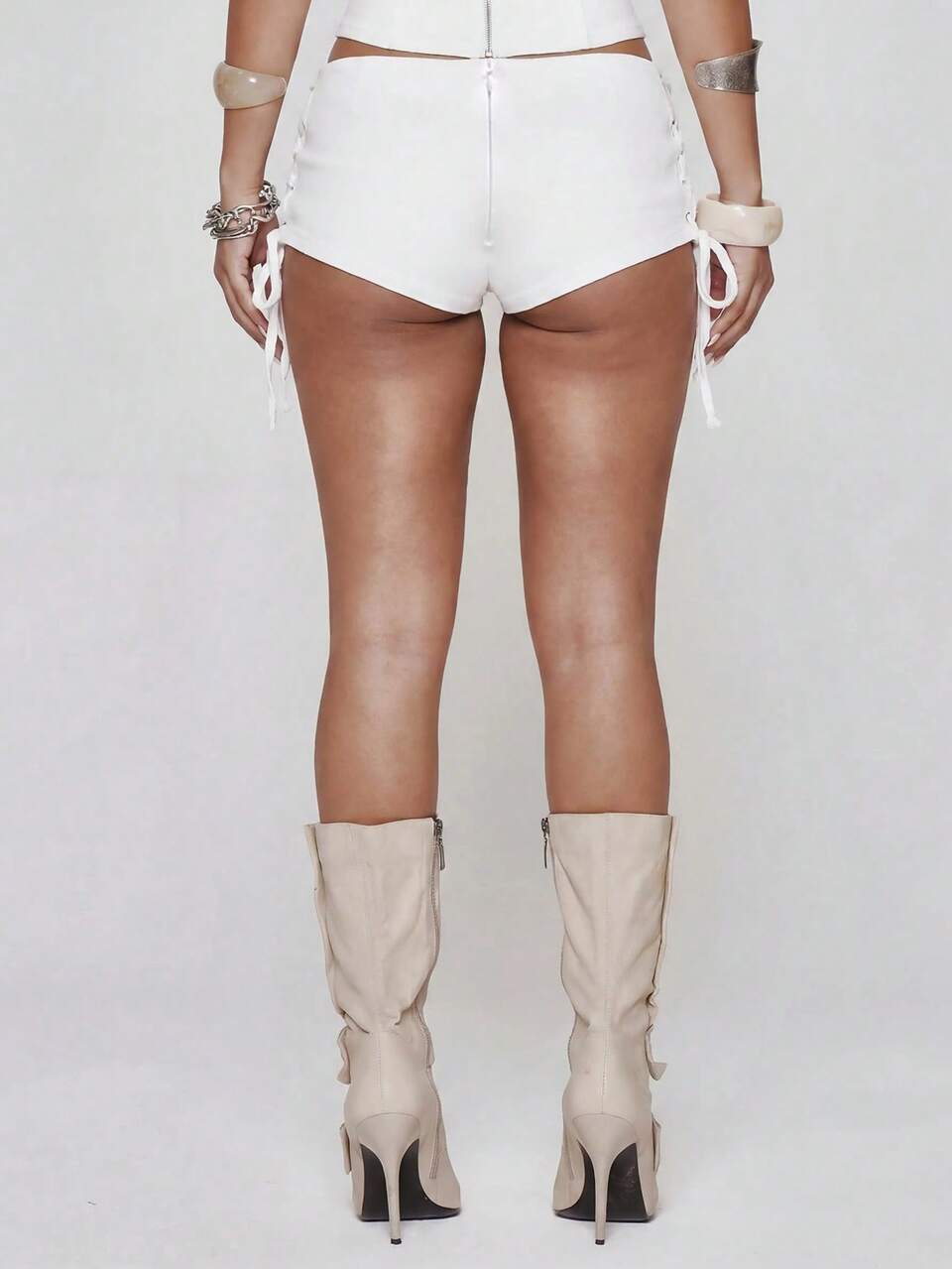 Low Rise Zip Front Tie Side Fitted Micro Shorts Hotpants Spring Summer Festival Sexy Ibiza Vacation Holiday Y2k Cowgirl Deconstructed Cowboy
