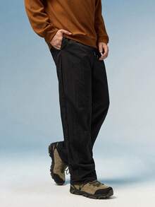 Caldwick Men's Fashionable Casual Loose Pants With Drawstring Waist And Back Pockets, Suitable For Casual Dates, Daily Walks Black Spring Sports - Black - View 5