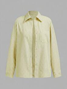SHEIN LUNE 女款白色與黃色、白色與黑色襯衫、長褲與背心三件套；休閒秋冬/專業夏季早午餐 - 黃色 - 查看 7
