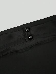 Sweetra Plus Size Satin Sexy Elegant Halter Neck Backless Top And Lace Patchwork Mini Bodycon Skirt 2 Pieces Set Halloween Cocktail Black - Black - View 15
