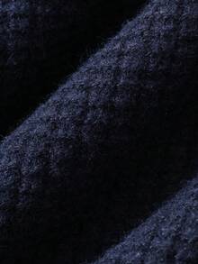 FRIFUL 女款休閒拼色拼接毛衣，秋冬款 - 藏蓝色 - 查看 8