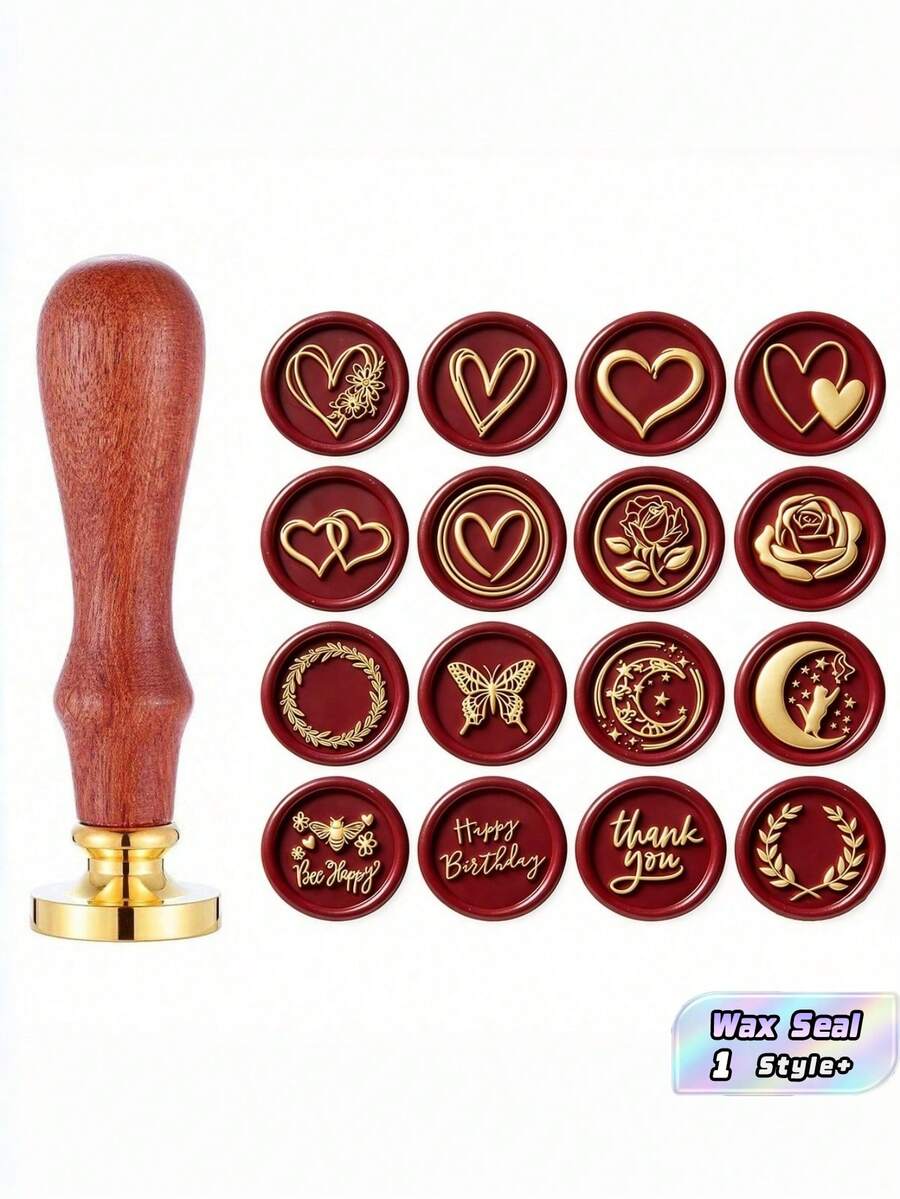 Heart Wax Seal Stamp – Vintage Romantic Sealing Stamp For Wedding Invitations, Valentine's Day Gift Wrapping & Envelopes - one-size - View 1