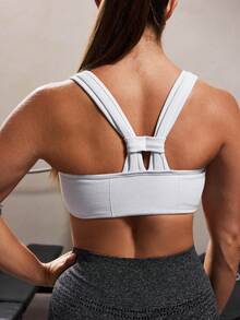 Solea Cove Solea Cove Solid Color Ultra Short Seamless Sports Tank Top - Grey - View 7