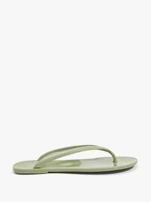 Grefit Candy-Colored Jelly Glue Flip-Flops, Soft Bottom Easy To Rinse, Pool Festivals/Beach Parties/Vacations, Suitable For Both Indoor And Outdoor - Tender green - View 7