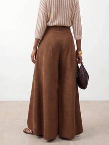 Zivah Women's Solid Color Casual Versatile Daily Wear Long Pants - Brown - View 7