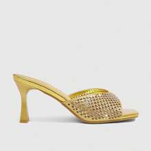 CUCCOO SZL Women's Shiny Hollow-Out Pointed Toe High Heel Sandals Spring Shoes - Dark gold - View 4