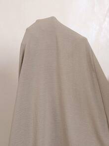 Veilorie Women's Colorblock Striped Drawstring Waist Long Dress - Khaki - View 7