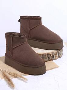 SHUZIA Botines de tobillo con efecto gamuza, sin cordones, con vibra de vacaciones para zapatos de verano, zapatos de primavera, vacaciones de primavera, Pascua y Navidad - Marrón - Ver 2
