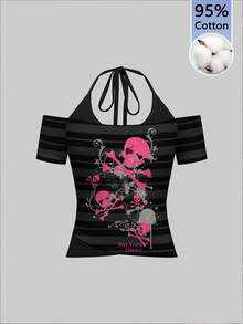 Attitoon 95% Cotton Full Print Pattern Women's 2 In 1 T-Shirt - Multicolor - View 4