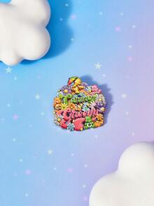 SHEIN X Care Bears 1件新款創意卡通多色可愛熊圖案印花胸針，可愛休閒，也可作為飾品使用，適合各種派對 - 彩色 - 查看 5