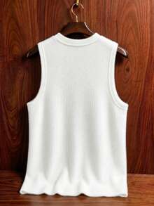 Coreblaze Men's Casual Versatile Solid Color Sports Tank Top, Gym - White - View 2
