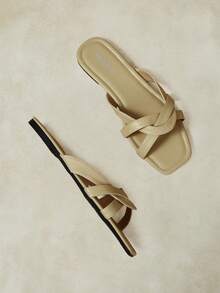 Styleloop Sandalias planas de verano con hebilla para mujer - Albaricoque - Ver 10