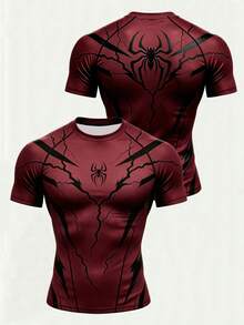 Gym Rark Men's Spider Print Short Sleeve Slim Fit Sports T-Shirt - Black - View 5